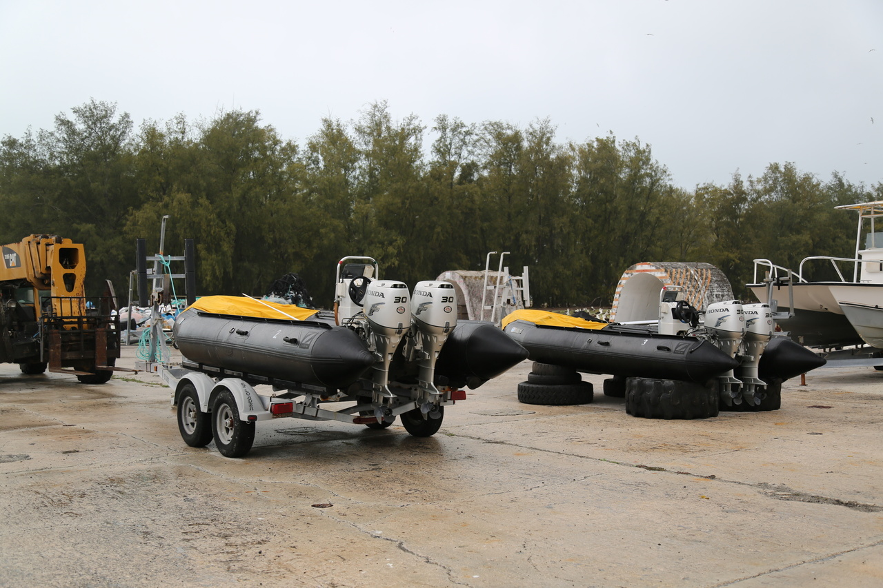 On April 14, the team was able to finish building the two 17' inflatable Zodiac MKIV work boats. The boats will be used to remove marine debris from the shorelines of the Northwestern Hawaiian Islands. Photo: NOAA Fisheries