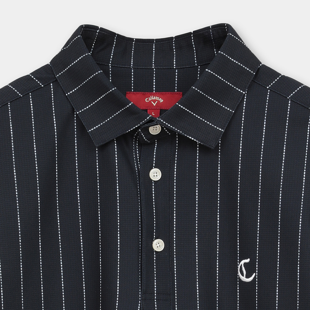 Callaway ストライプ メンズシャツ M 3℃かざあなメッシュストライプシャツ (MENS)