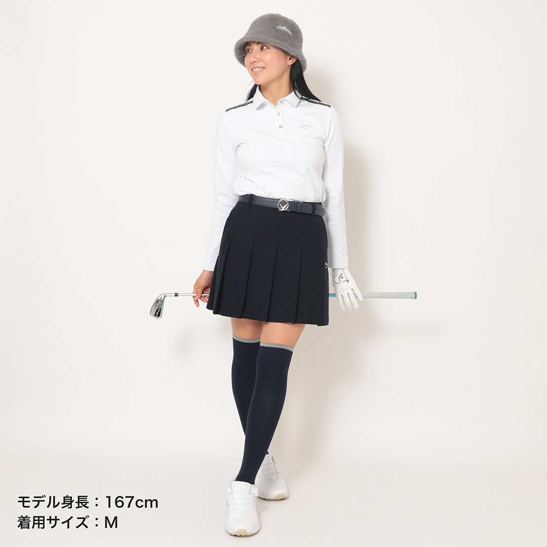 8WAYストレッチ千鳥チェックスカート (WOMENS)