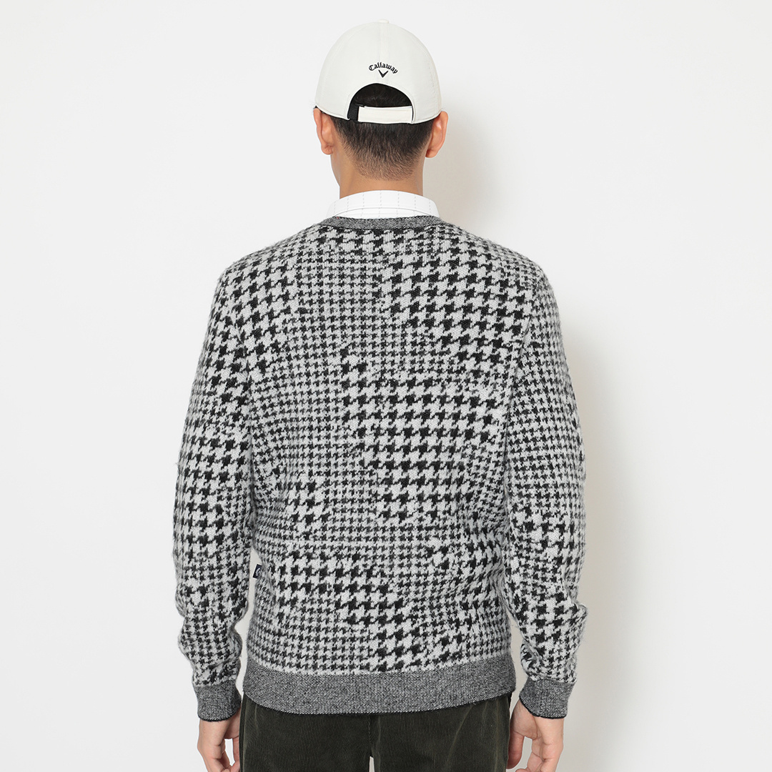 サイズLL CALLAWAY キャロウェイ 裏地付ニットセーター 千鳥柄　グレー サイズLL CALLAWAY キャロウェイ 裏地付ニットセーター 千鳥柄 グレー