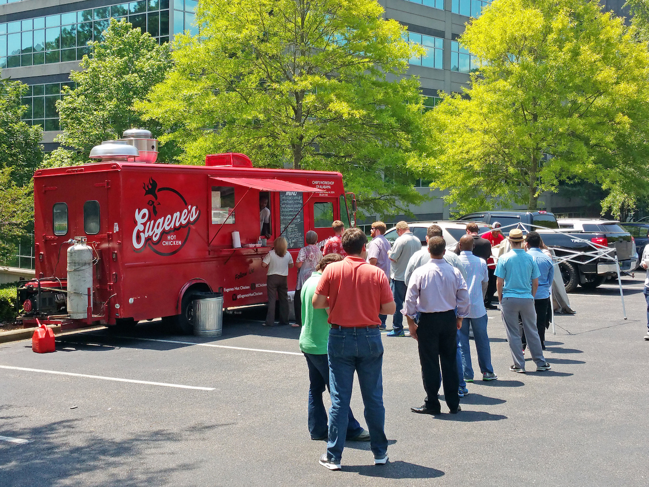 A very long line rapidly forms wherever Zebbie parks his handsome red truck. A very long line rapidly forms wherever Zebbie parks his handsome red truck.