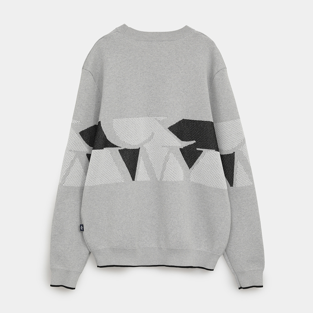 ロゴジャカードクルーネックニット (MENS)