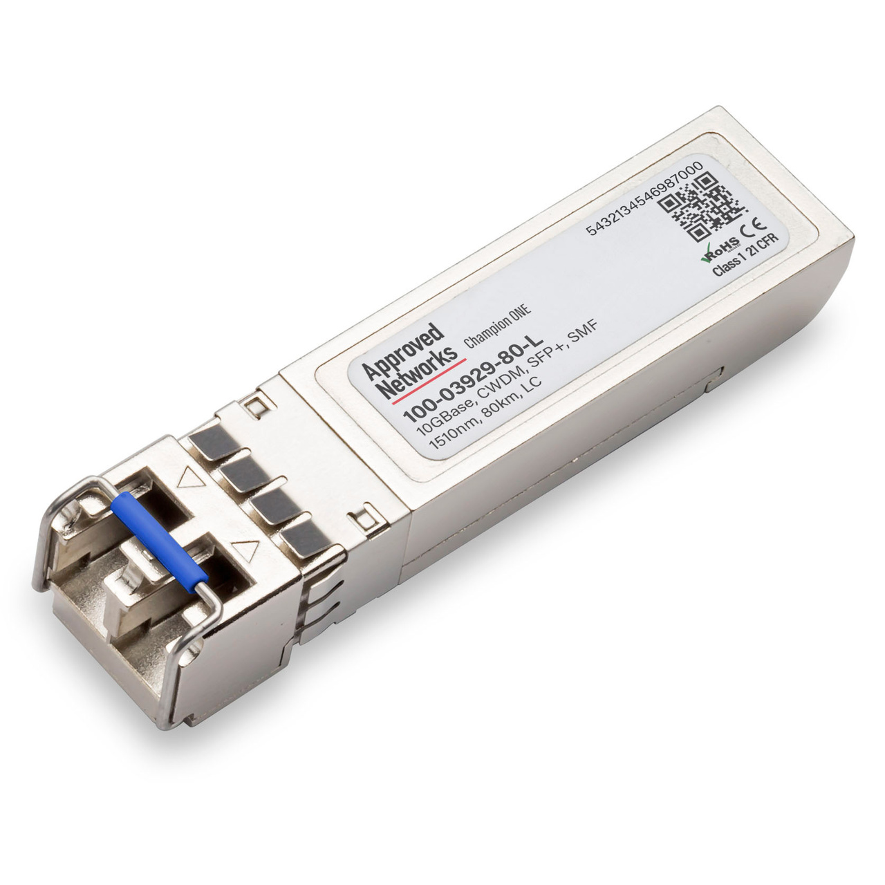 Calix 100-03929-80 Compatible 10GBase-CWDM SFP+ Transceiver (SMF, 1510nm, 80km, LC Duplex, DDM, I-Temp)