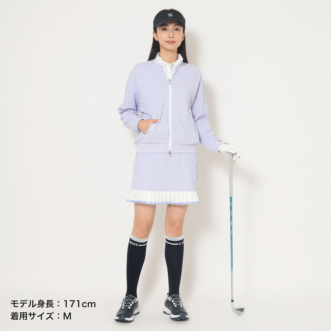 フラワージャカード裾プリーツスカート (WOMENS)