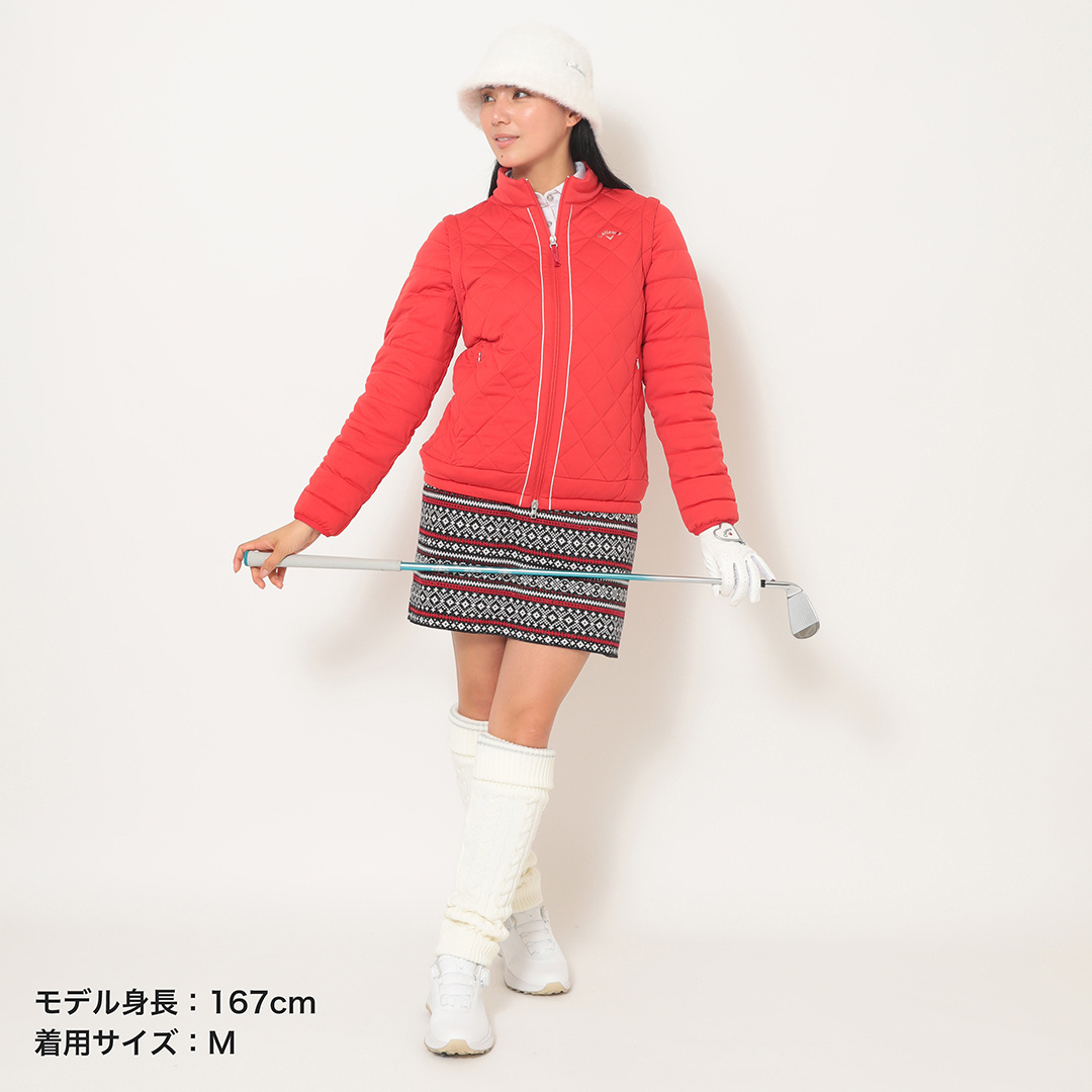 ◆キャロウェイ　レッドレーベル　中綿入りスターストレッチブルゾン&スカート◆ スターストレッチ袖取り外し中綿ブルゾン (WOMENS)