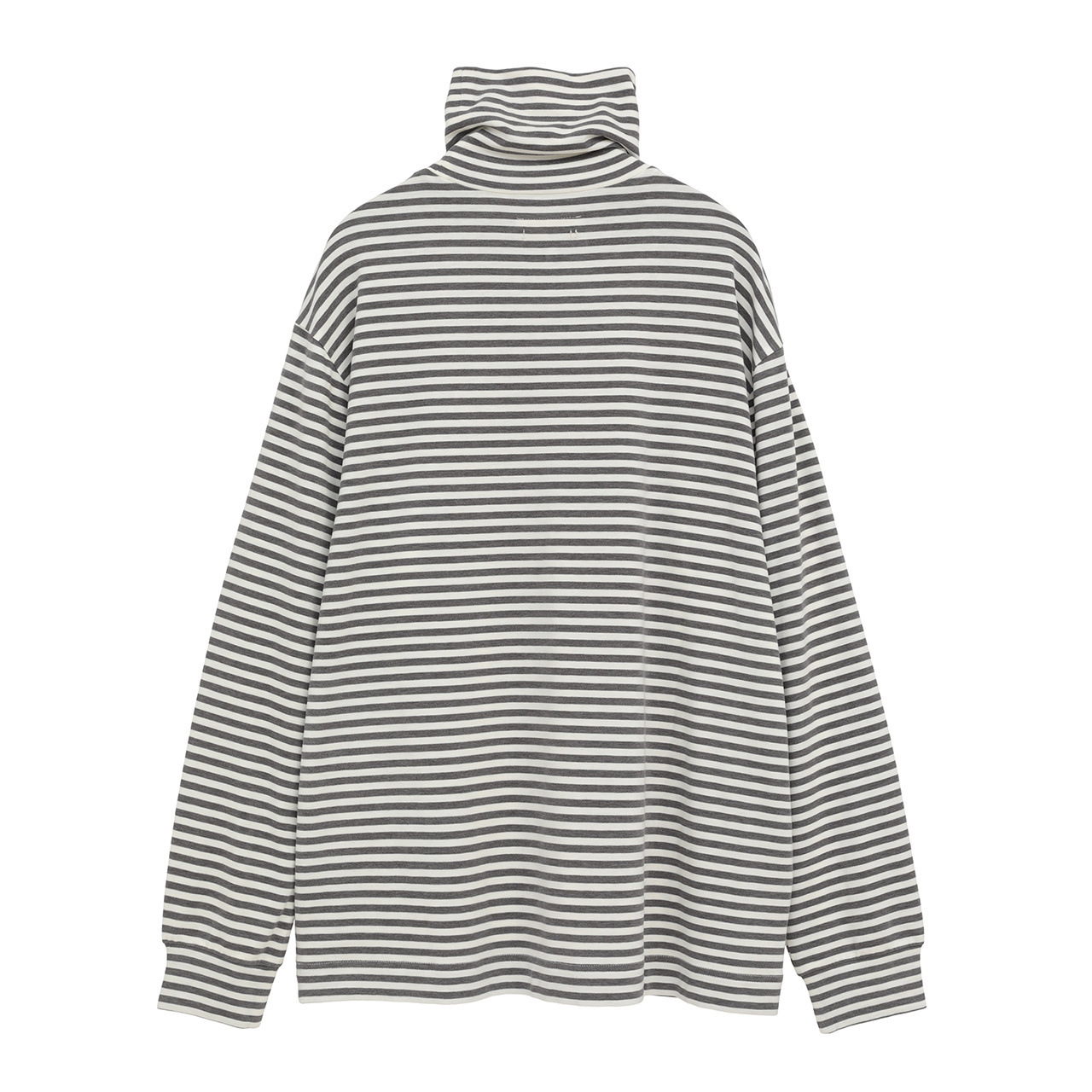 ソフトタッチ ストライプ 長袖 モックネック(MENS)