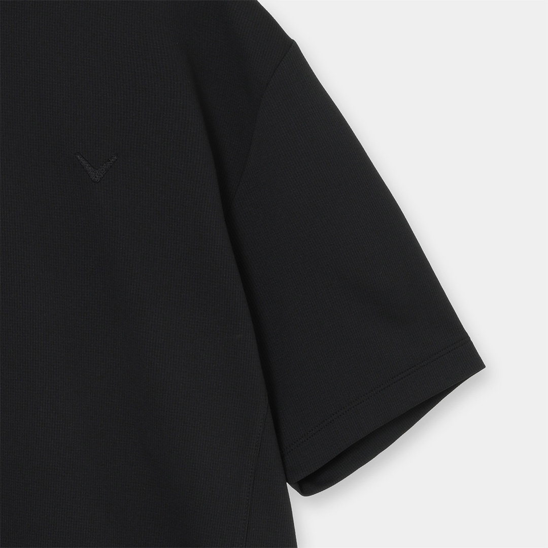 ミニワッフルジャカード衿半袖モックネック ※4Lサイズあり (MENS)