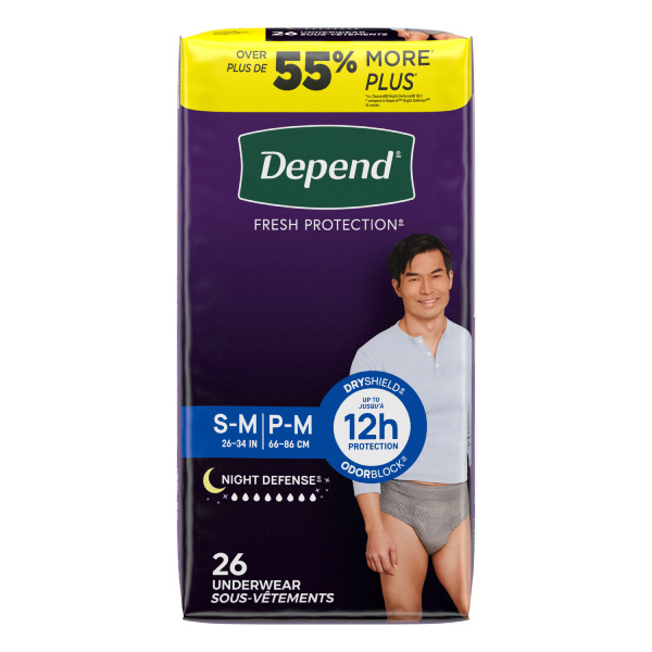 Depend Night Defense Underwear for Men, Small/Medium - 104/case (DENDUMM2 Health & Beauty Health Care Incontinence Aids) photo