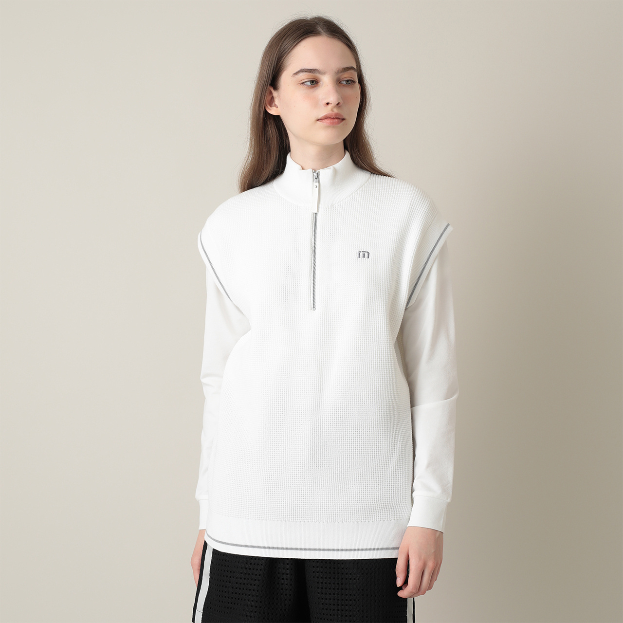 クォータージップ ニットベスト(UNISEX)