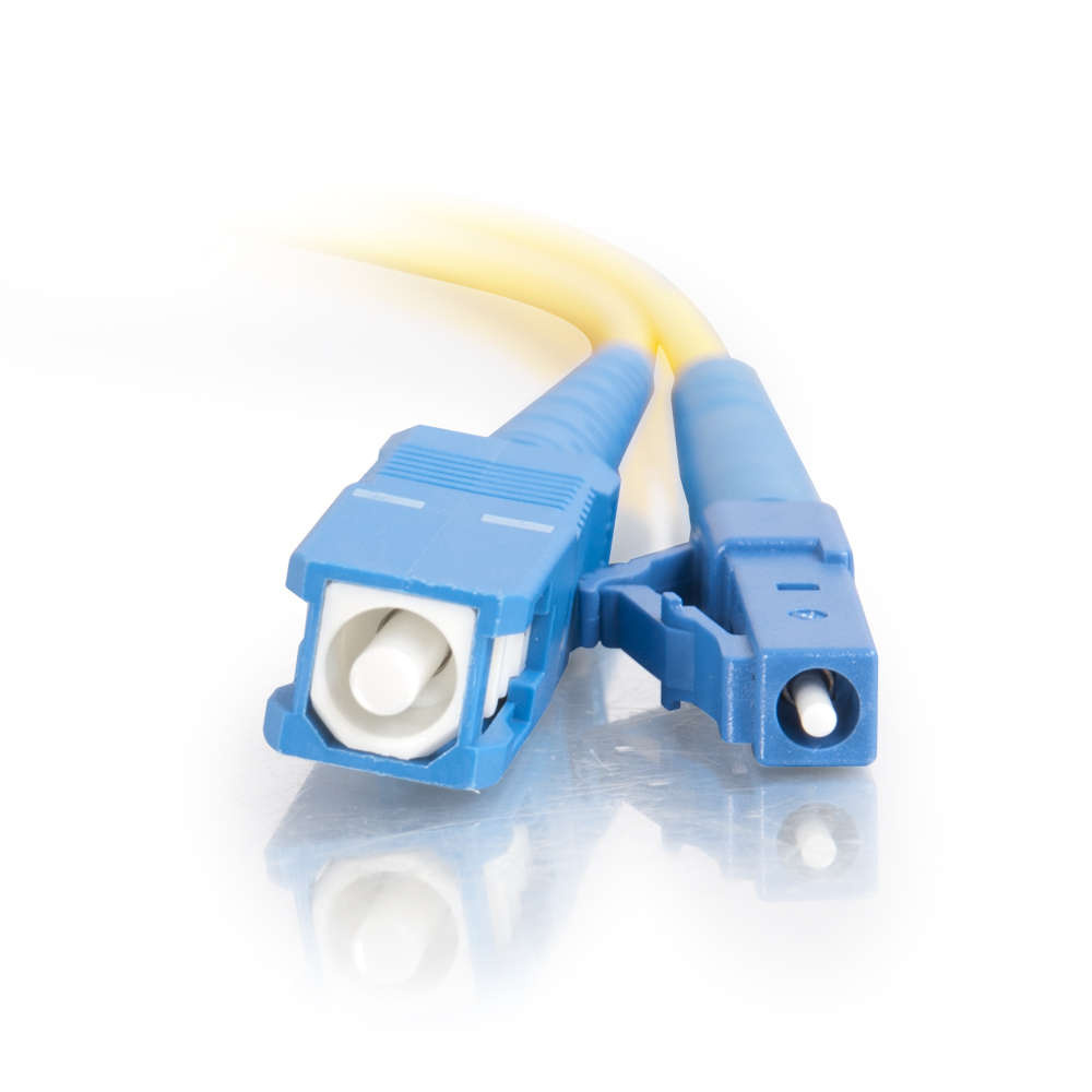 LC-SC 9/125 OS2 Simplex Single-Mode Fiber Optic Cable - Low Smoke Zero Halogen LSZH - Yellow