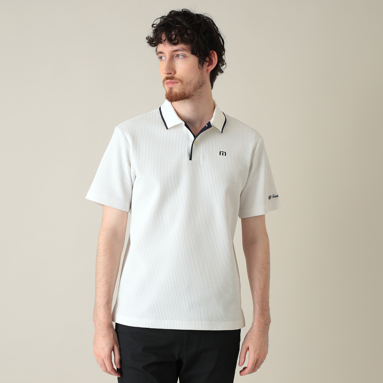 半袖ワッフルポロ(MENS)