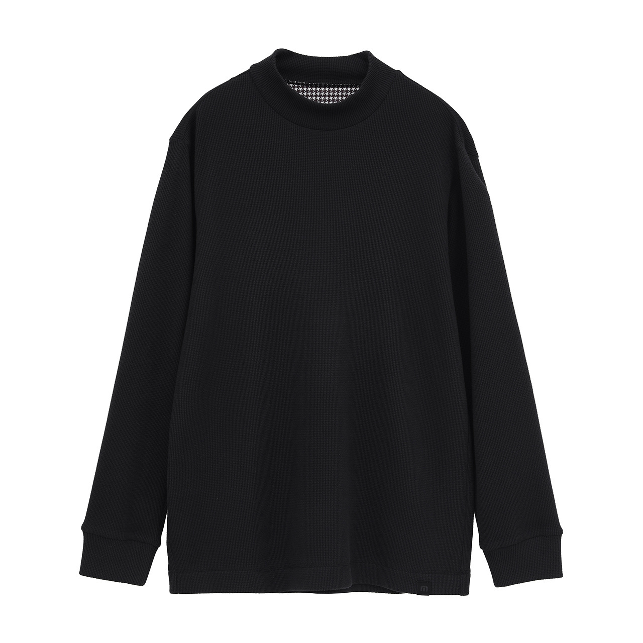 長袖ワッフル胸ポケットセミモックネック(MENS)