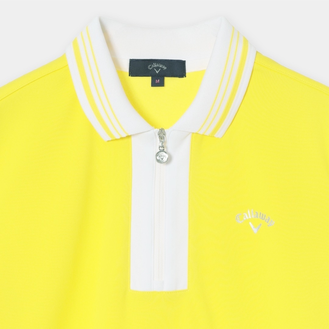 UVカット裏クール半袖ハーフジップシャツ (WOMENS)