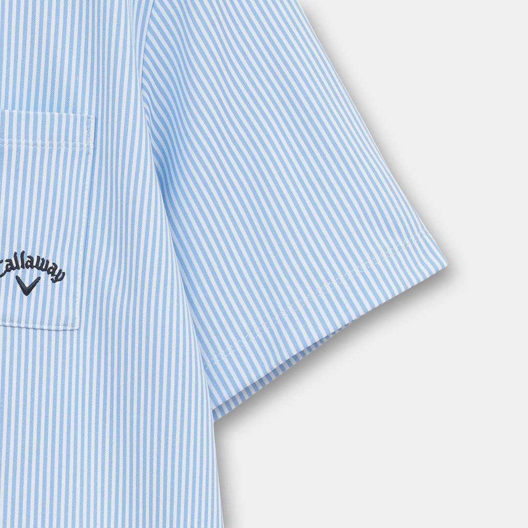 ストライプジャカードボタンダウン半袖シャツ ※4Lサイズあり (MENS)