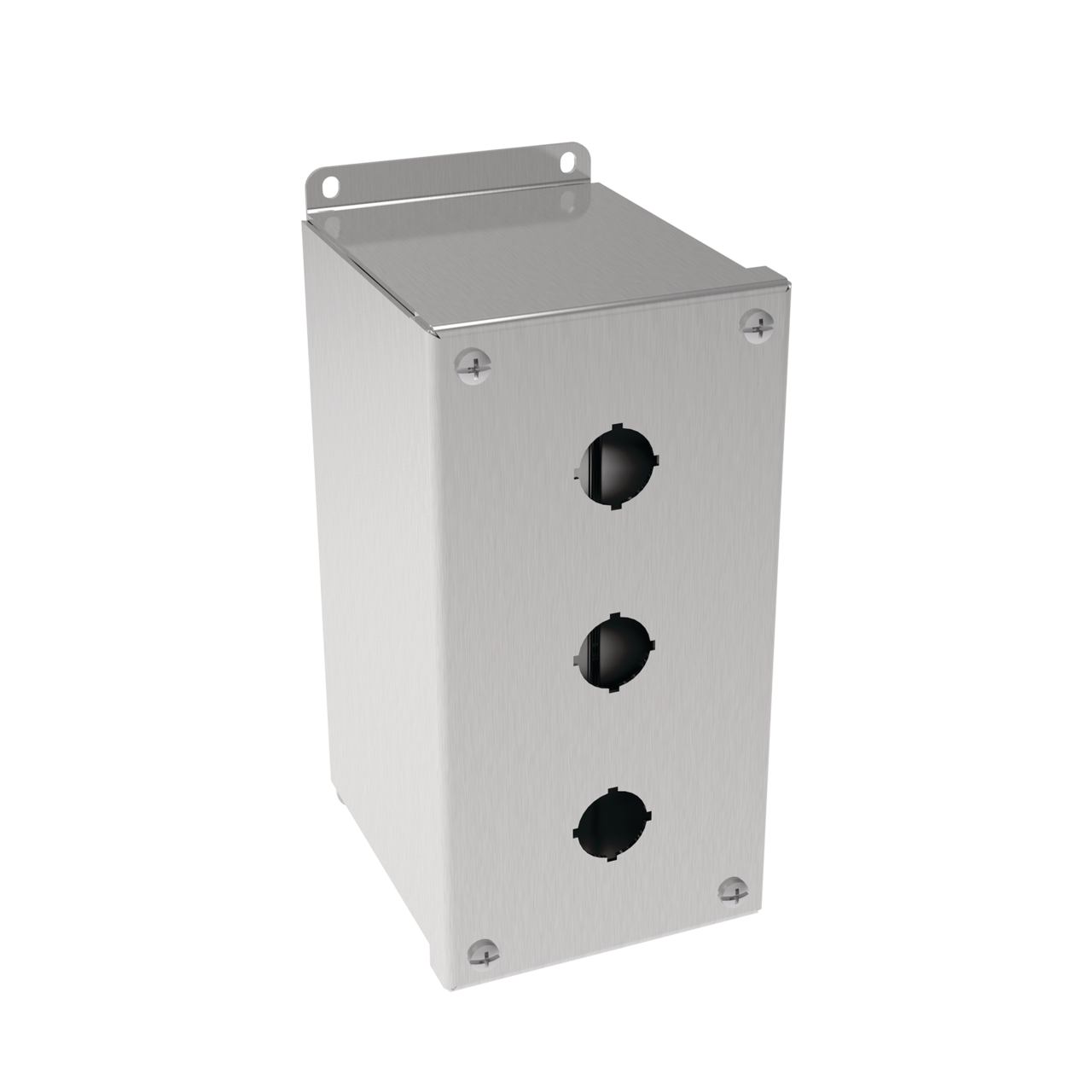 Product image for Hoffman E3PBGXSS Extra-Deep 22.5-mm Pushbutton Enclosures, Type 4X, 3PB x 22.5mm, SS Type 304