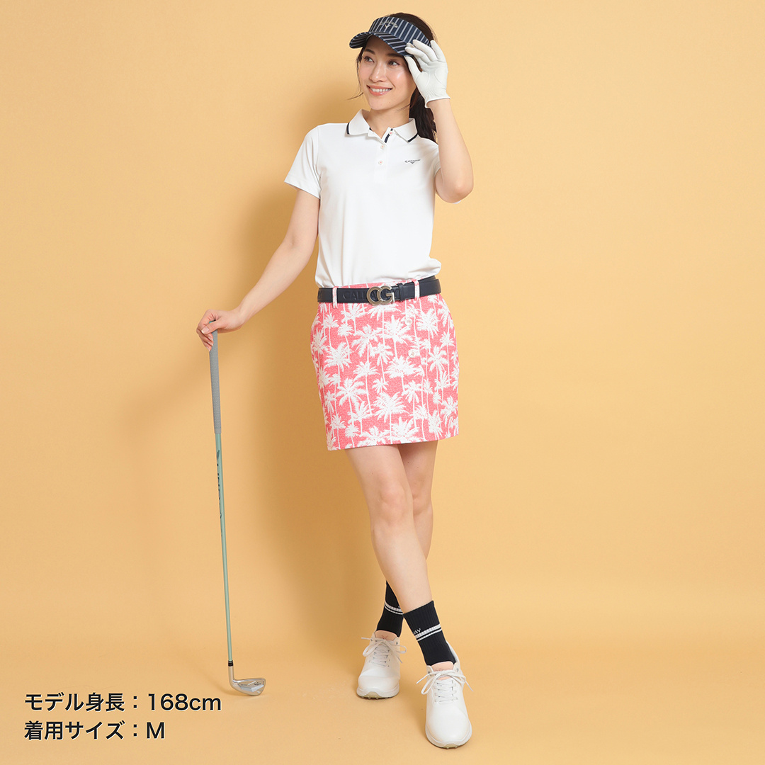 2WAYストレッチドビーヤシ柄スカート (WOMENS)