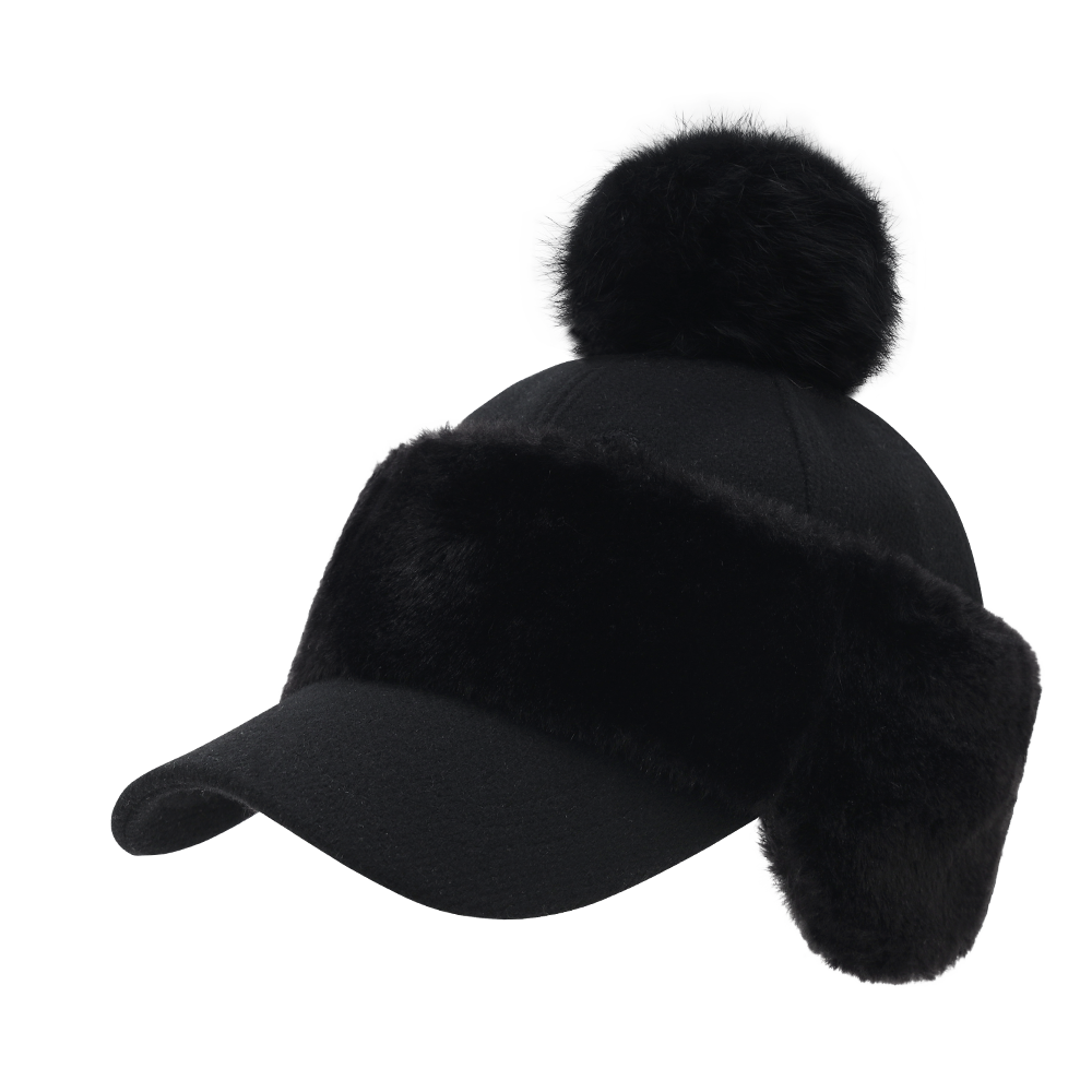 여성 니트워머 세트 방울 볼캡