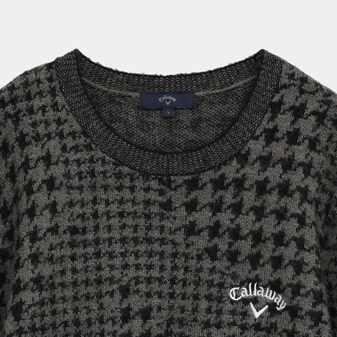 千鳥ジャカードクルーネックニット ※4Lサイズあり (MENS)