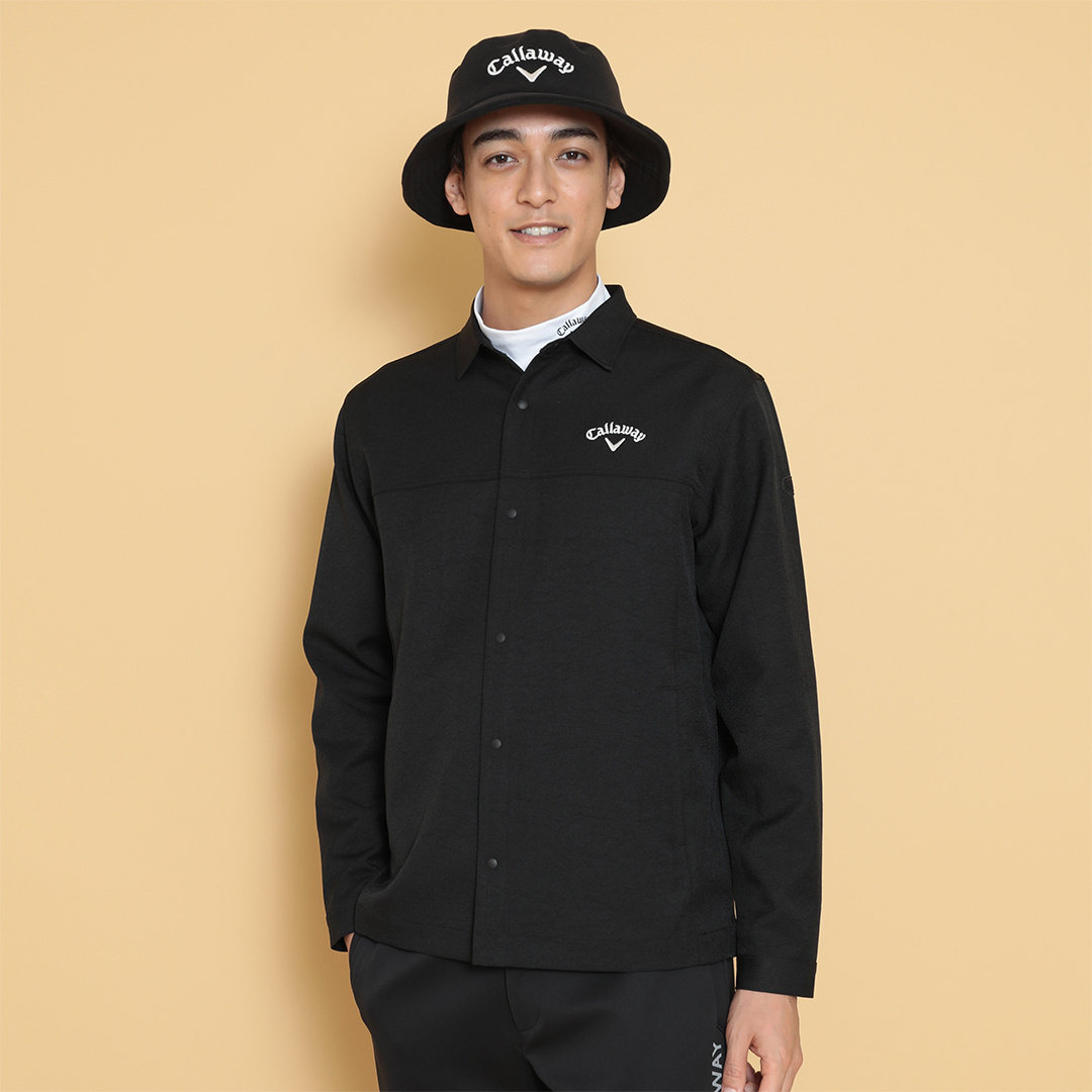 8WAYストレッチ シワツイル＆チェックプリントシャツブルゾン (MENS)