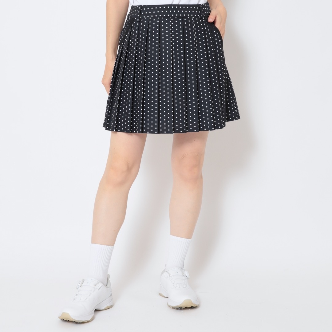 かざあなメッシュドットプリントプリーツスカート (WOMENS)