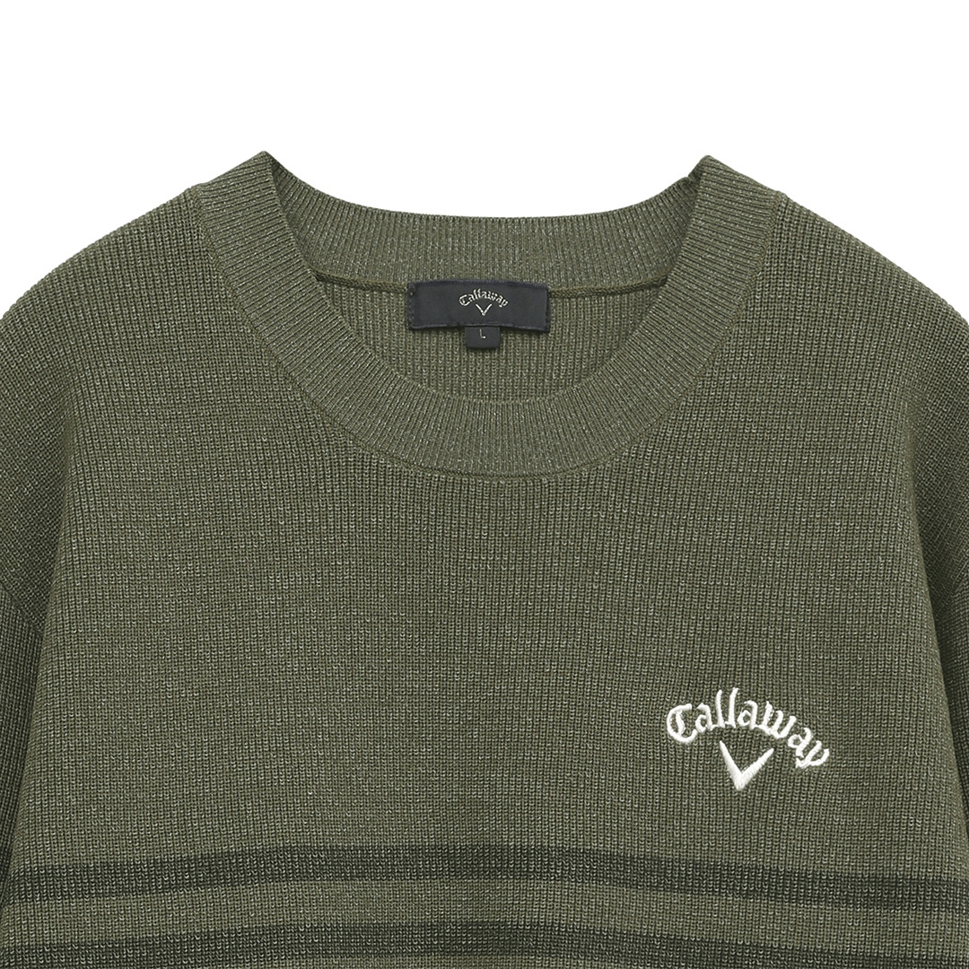 【新品】Callaway 片畦クルーネックニット 　LL 新品】Callaway 片畦クルーネックニット LL キャロウェイ