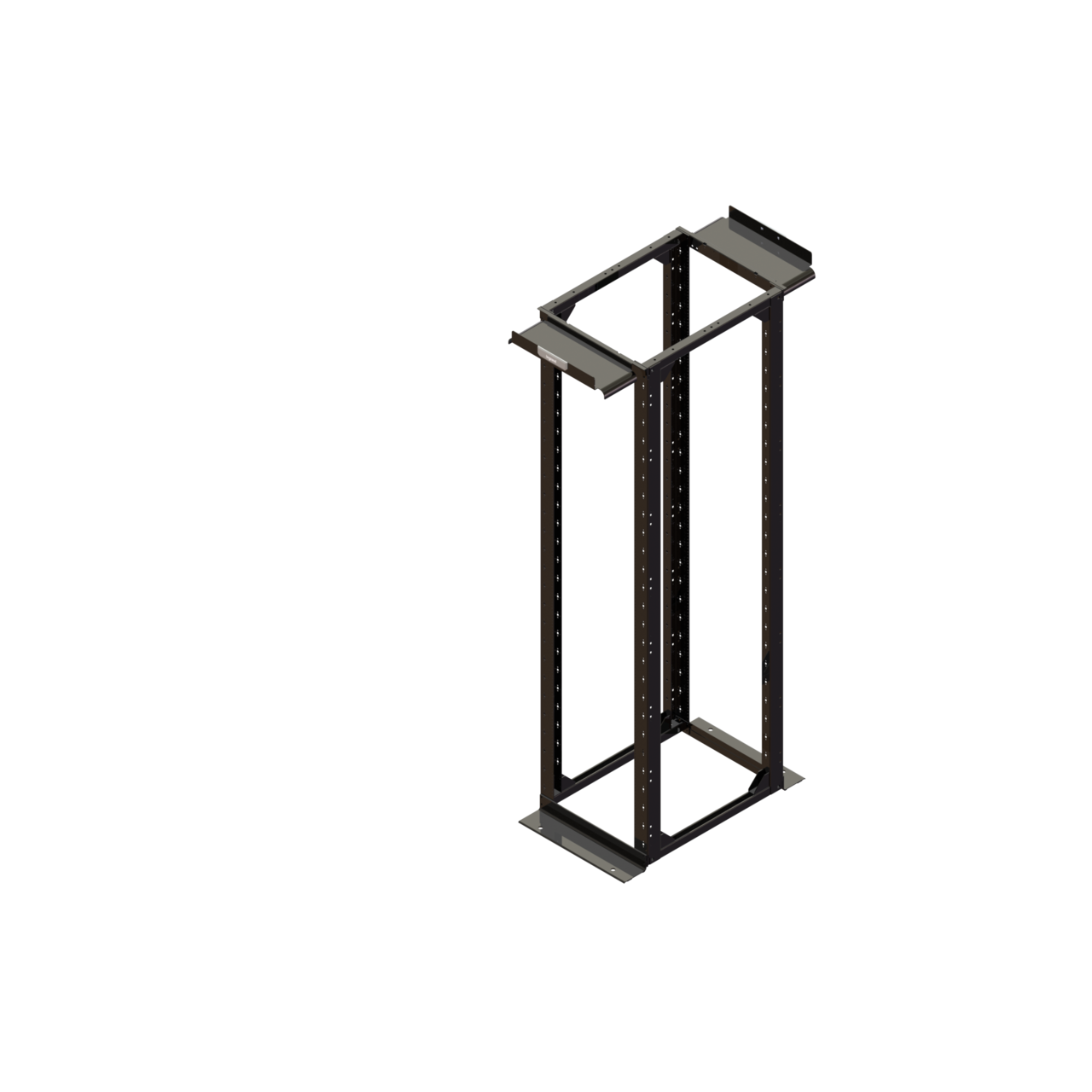 Black Mighty Mo 20 post rack 30" depth open sides