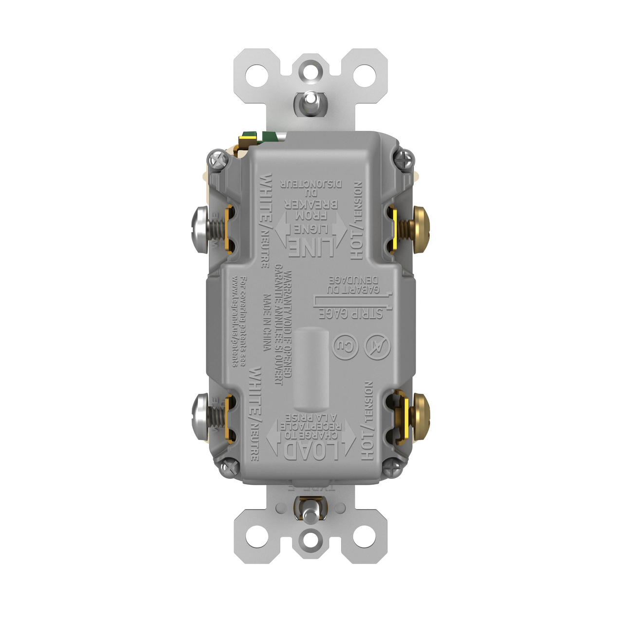radiant Collection 20 amp GFCI USB Type C/C Outlet in Light Almond