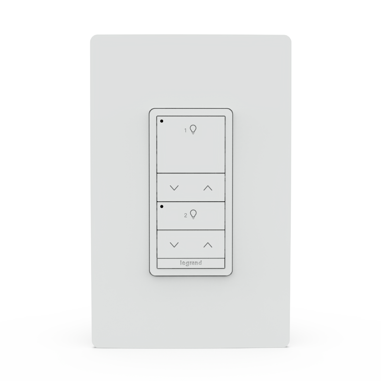 White Wattstopper PLUS 2 Button 2 Rocker Switch