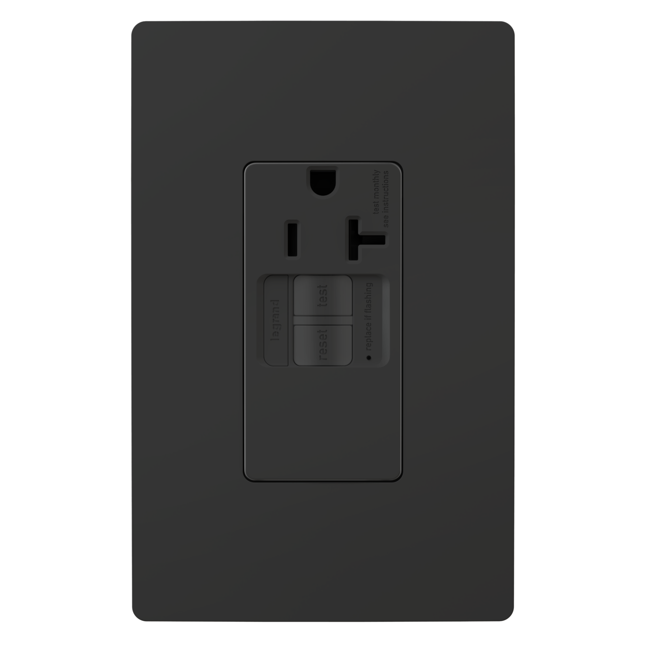 radiant 20A TamperResistant SelfTest Simplex GFCI Outlet