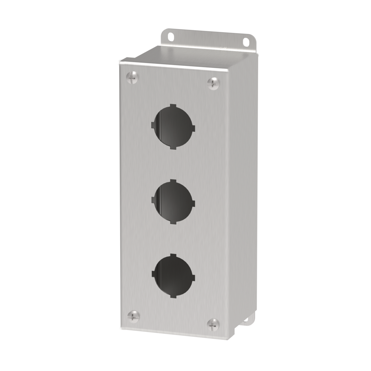 Product image for Hoffman E3PBSS6 30.5-mm and 22.5-mm Pushbutton Enclosures, Type 4X, 3PB x 30.5mm, SS Type 316L
