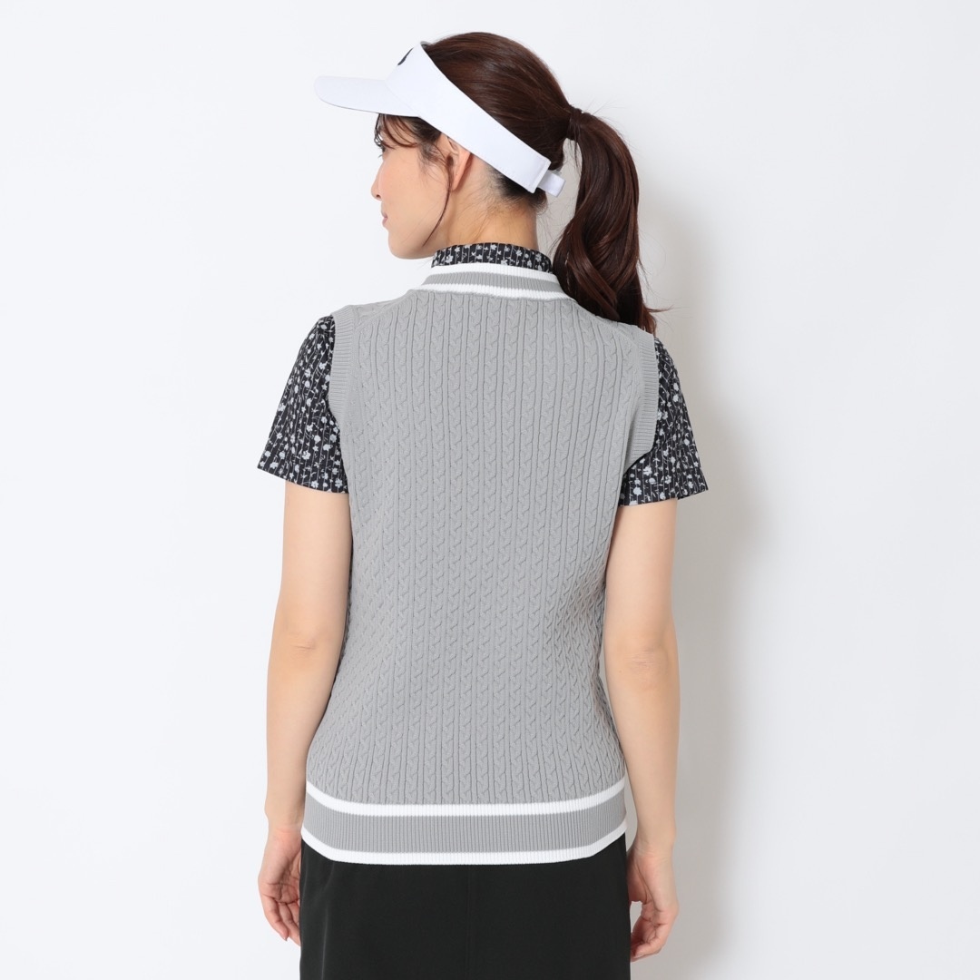 キャロウェイ　レディース ニットベスト ケーブル編み ケーブル編みVネックニットベスト (WOMENS)
