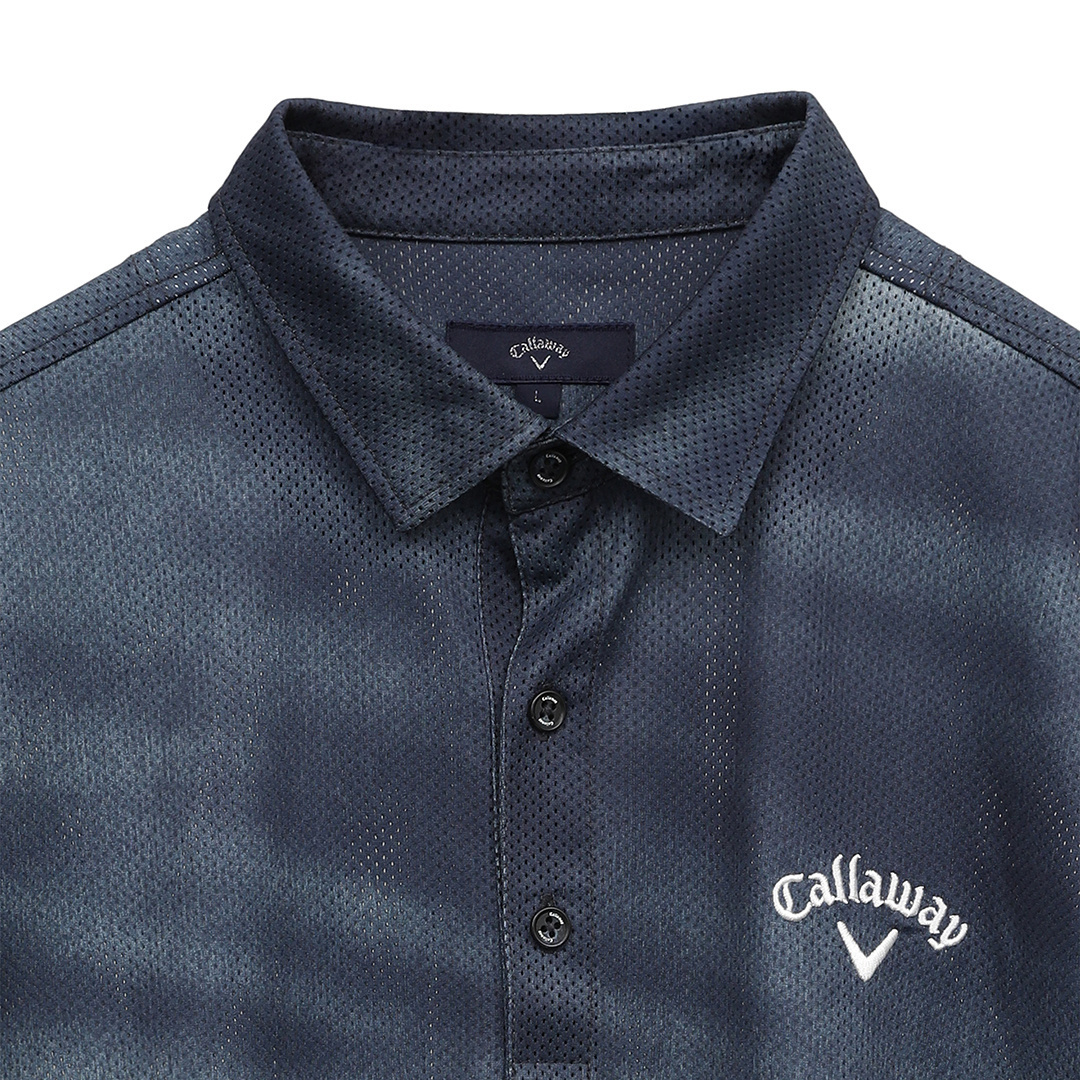 かざあなメッシュ水面プリントシャツ ※4Lサイズあり (MENS)