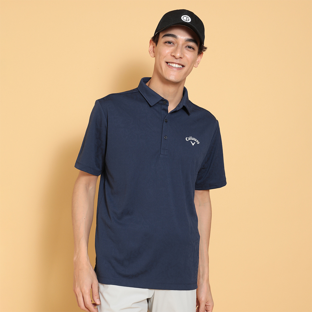 Callaway 幾何学模様 メンズシャツ 幾何学ロゴジャカードシャツ ※4Lサイズあり (MENS)