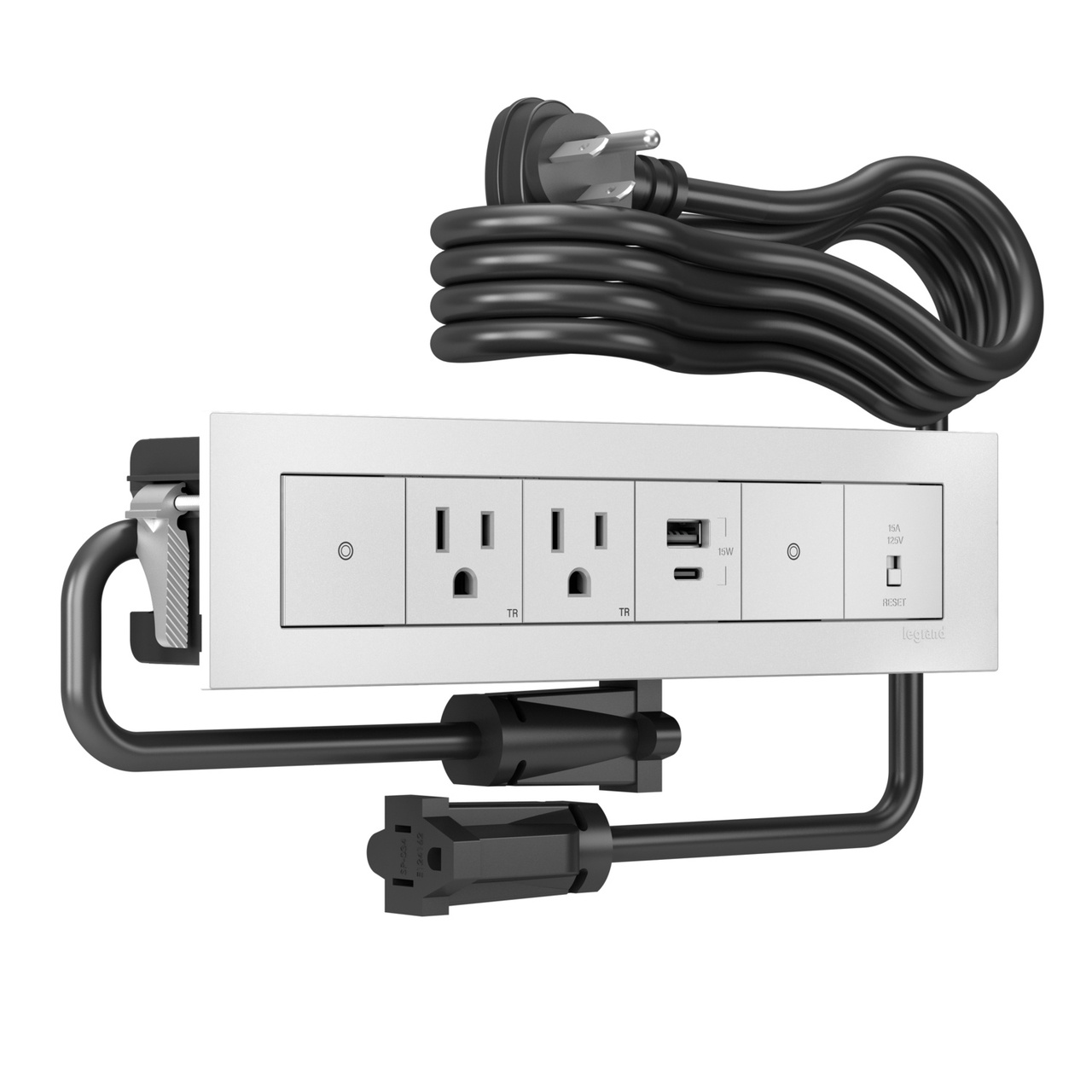 dash Furniture Power Center, 2 Outlet, 1 USB, and 2 sofTap Switch, White