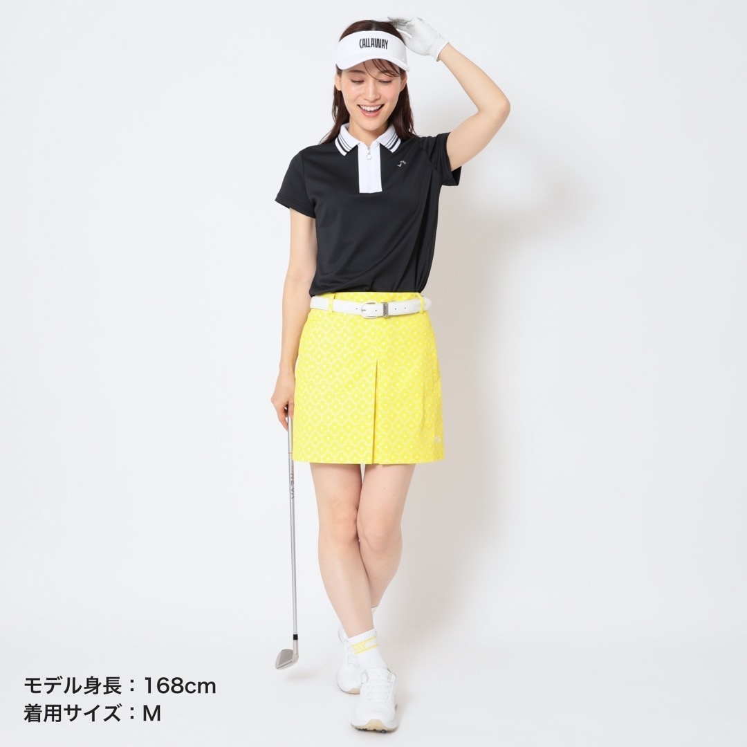 UVカット裏クール半袖ハーフジップシャツ (WOMENS)