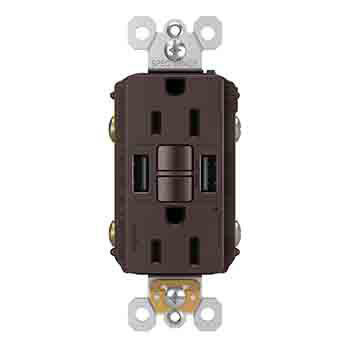 radiant Collection GFCI USB outlet in dark bronze