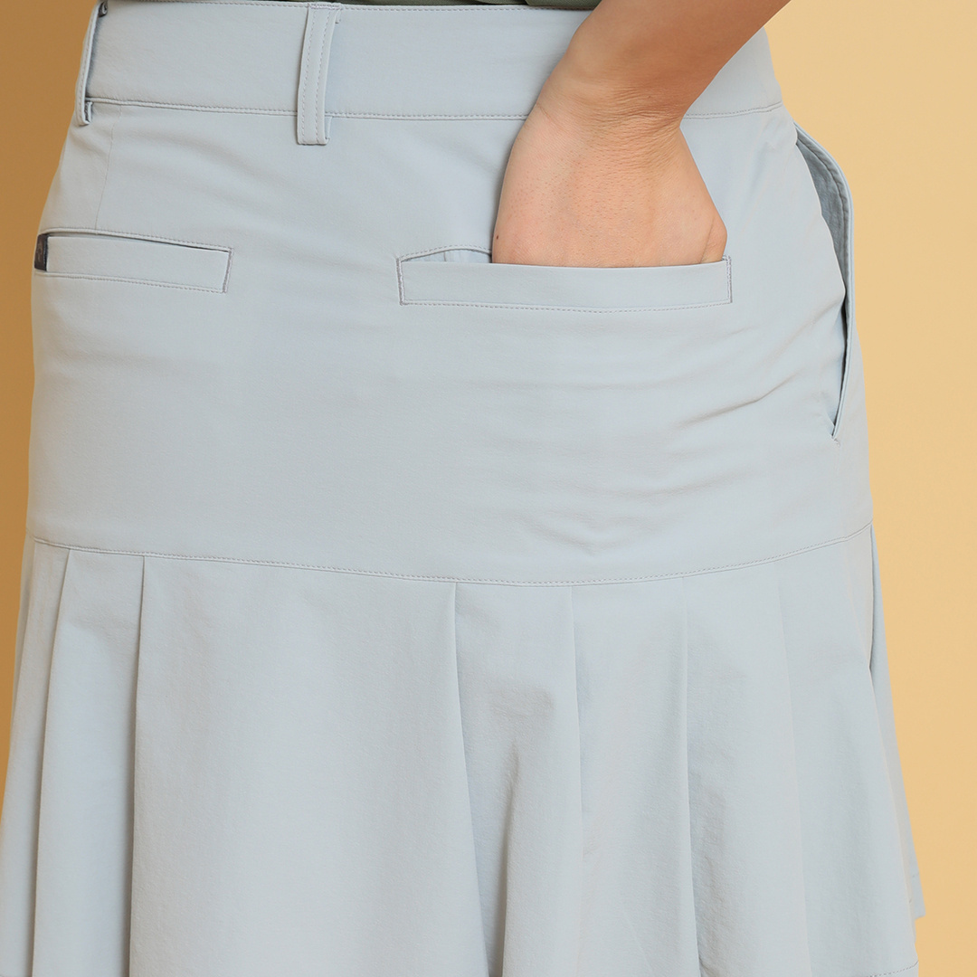 ナイロンストレッチプリーツスカート (WOMENS)