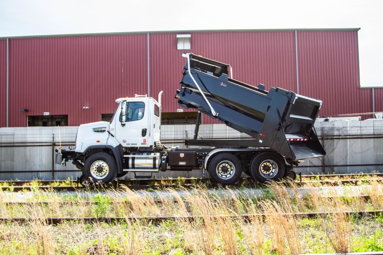 Rear Rotary HiRail Dump Truck Rental Custom Truck One Source