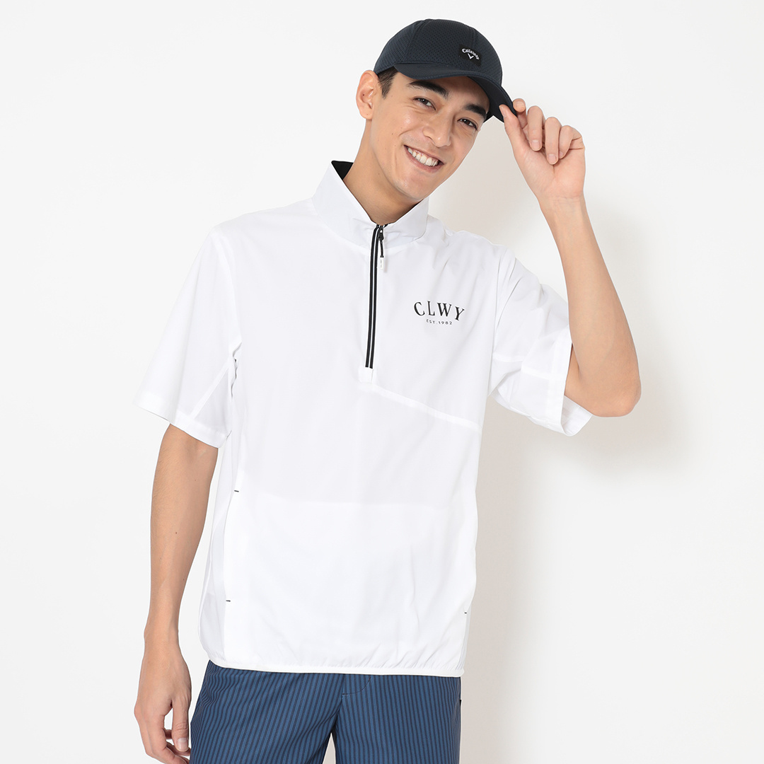 【オシャレ⭐Callaway】白　ナイロンジャンパー　サイズM Callaway（キャロウェイ） ゴルフウェア レインウェア キャロウェイ