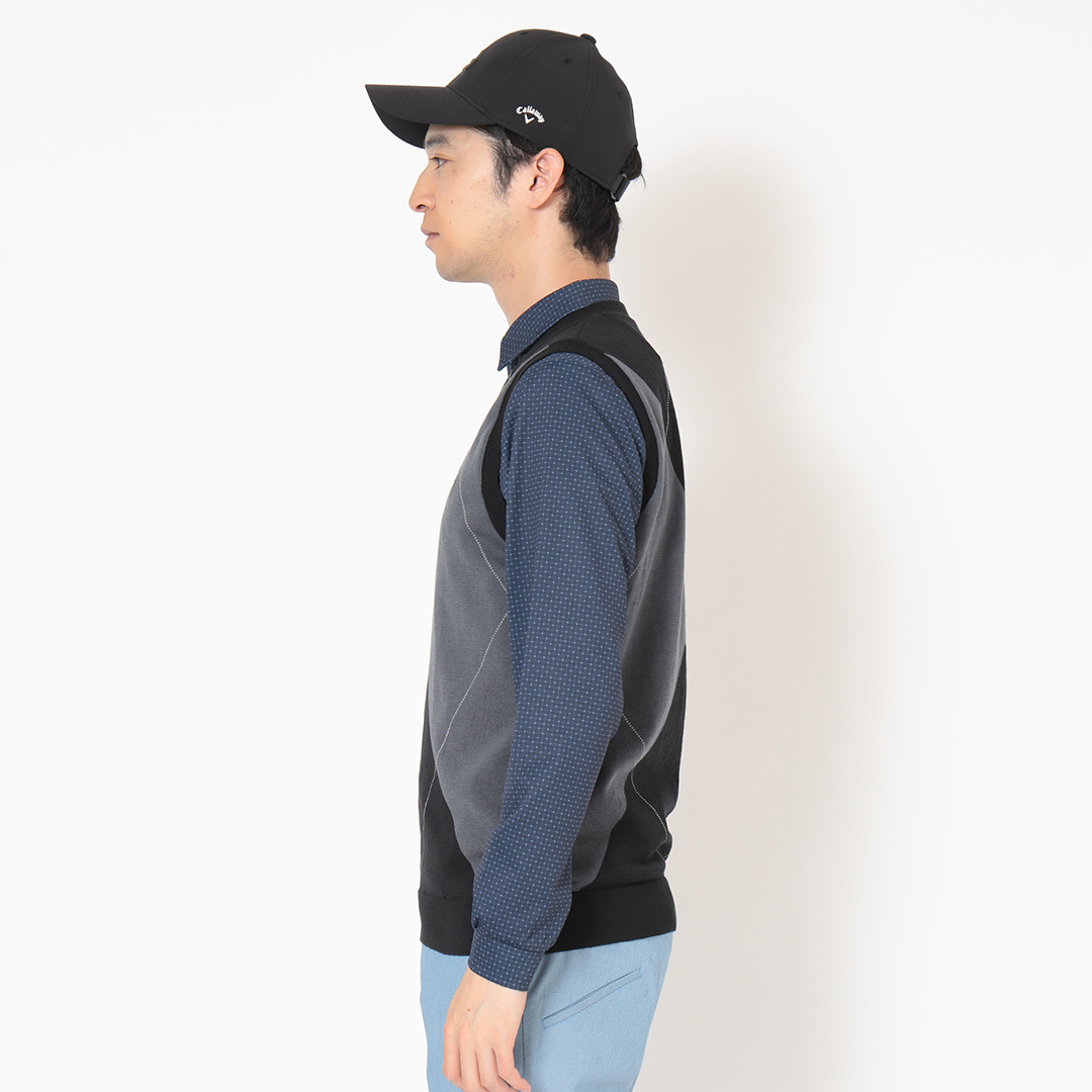 ビッグアーガイルニットベスト (MENS)