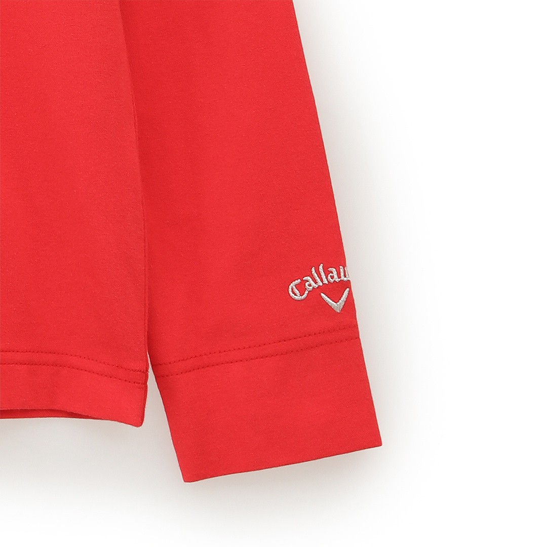 メタリックロゴ長袖モックネックシャツ (WOMENS)