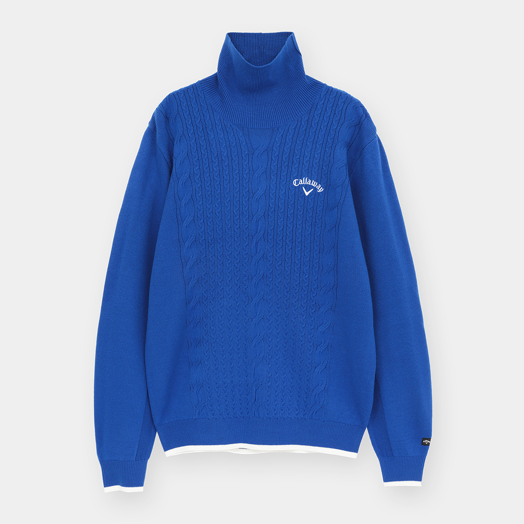 畦編みクルーネックアクリルニット (MENS)