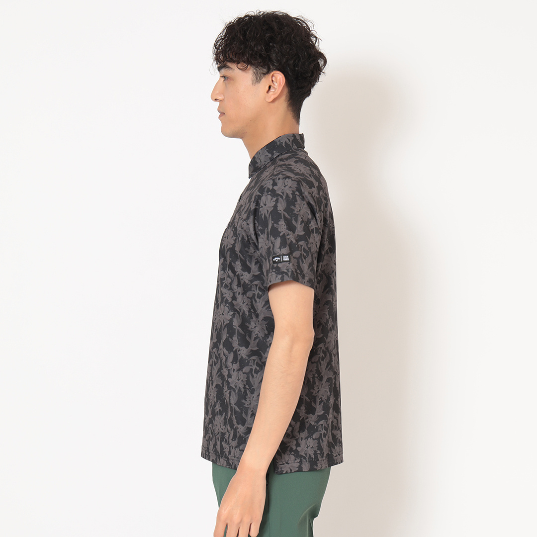ポリエステルカノコボタニカル柄半袖シャツ (MENS)