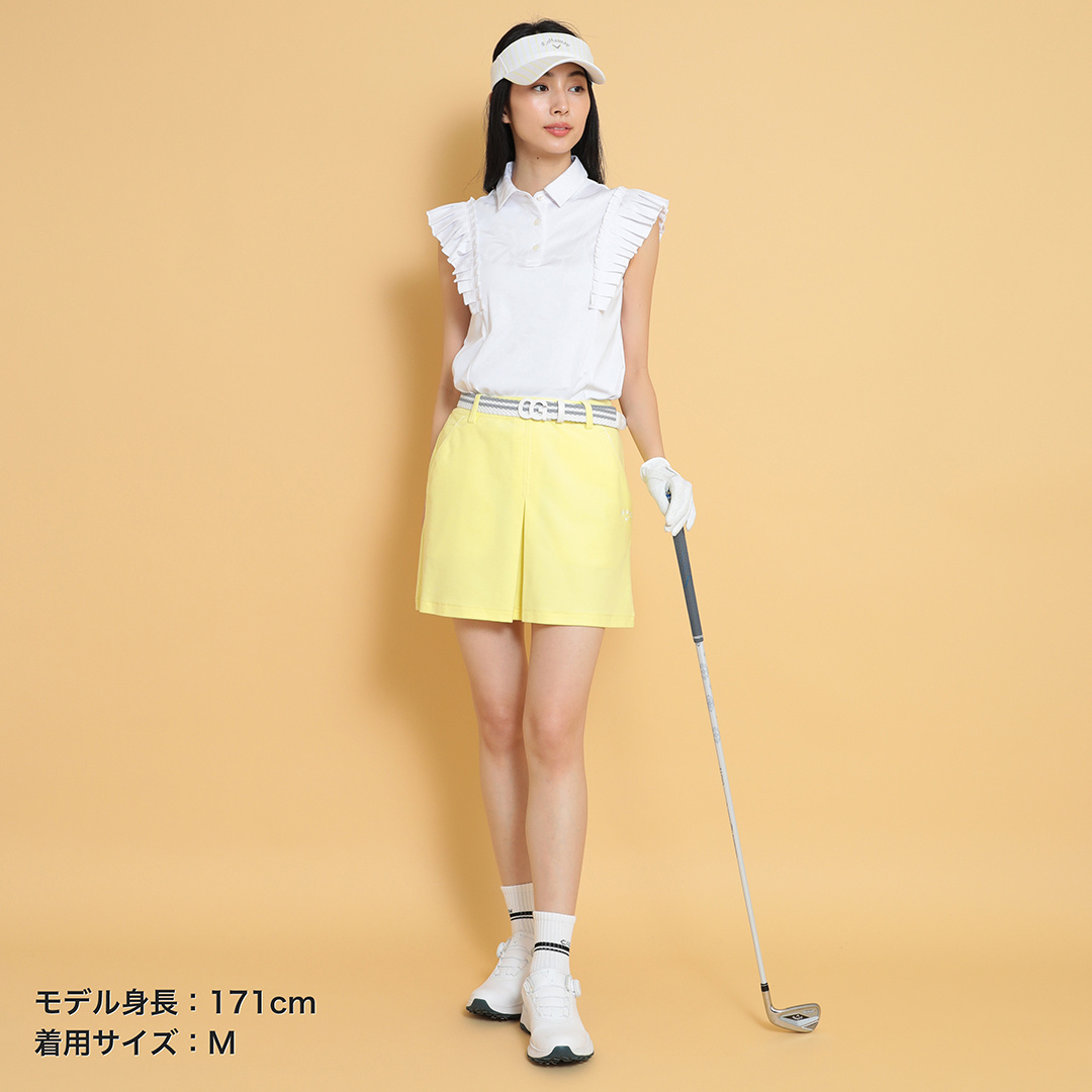 新品 Callaway ストライプゴルフスカート 8WAYストレッチ　サイズM キャロウェイ(Callaway) ゴルフウェア スカート 8WAYストレッチ