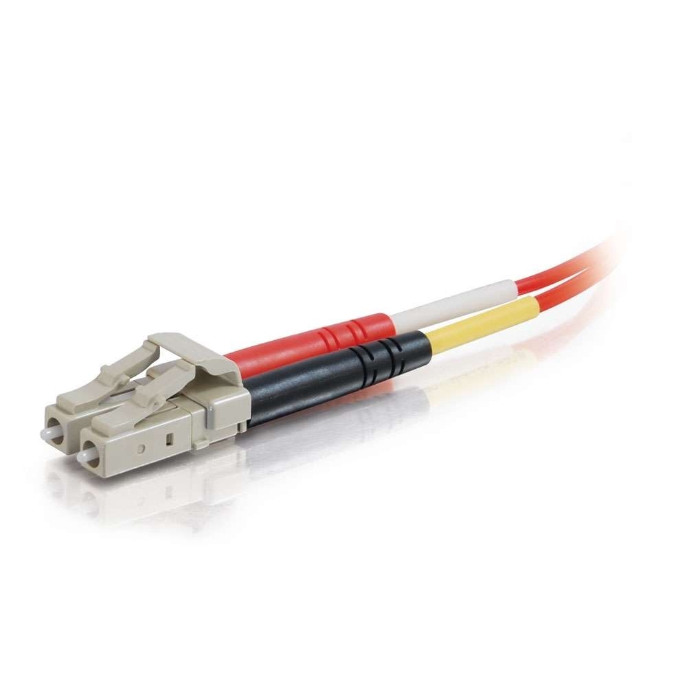 LC-ST 50/125 OM2 Duplex Multimode PVC Fiber Optic Cable - Red