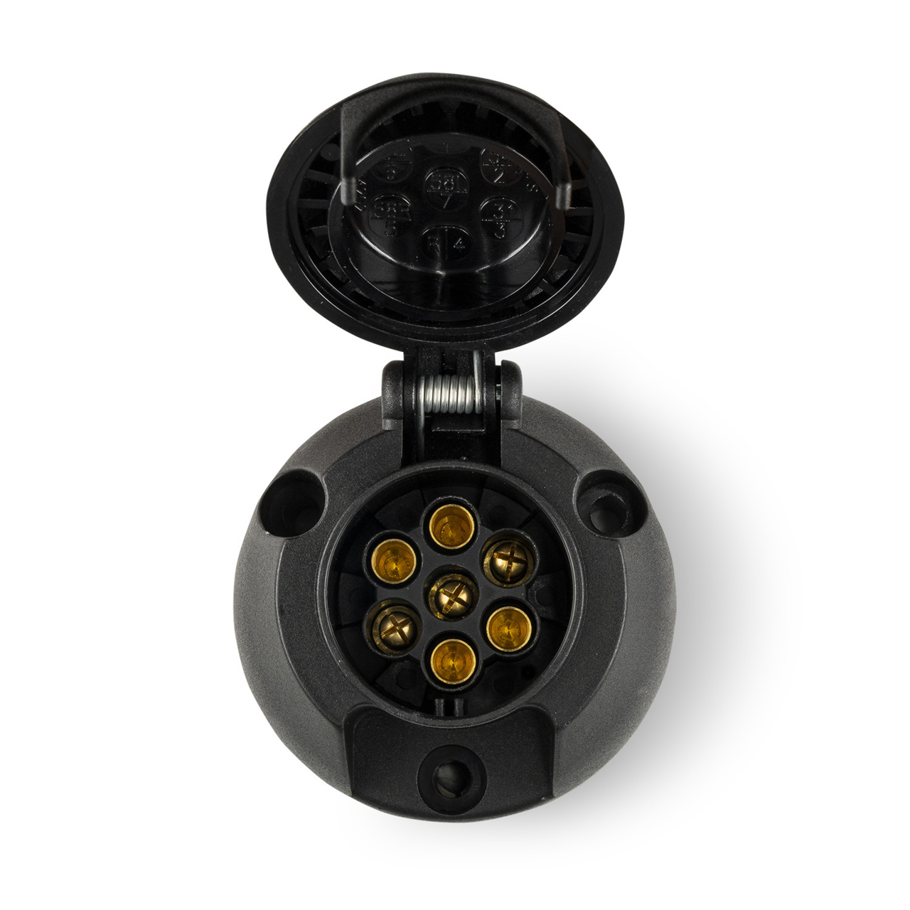 7-Pole 12V Plastic Body Round Sockets - 00425700 Open JPG