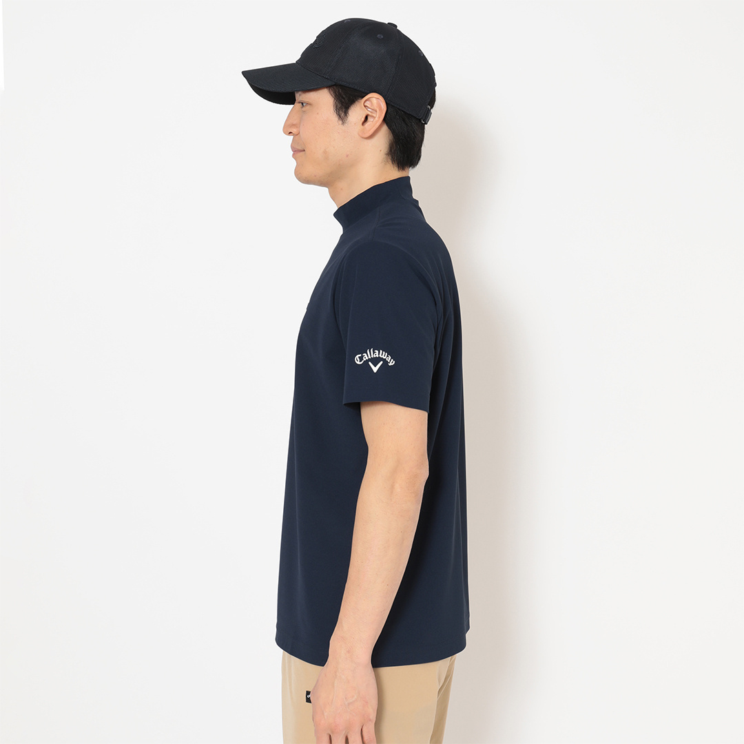 レイブロックカノコ半袖モックネックシャツ (MENS)