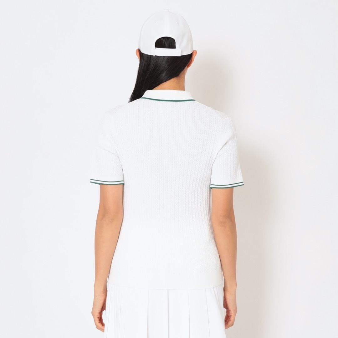 ハイゲージケーブルニットポロシャツ (WOMENS)