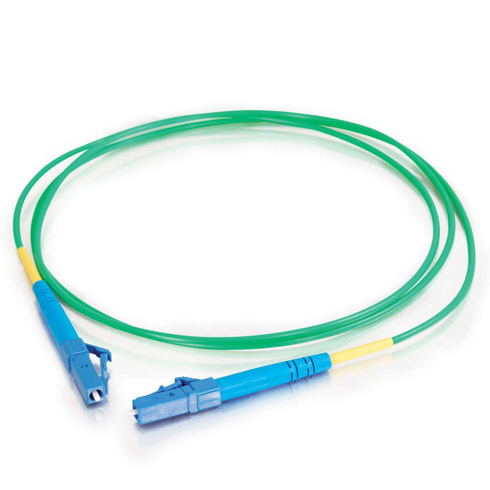 LC-LC 9/125 OS2 Simplex Single-Mode Fiber Optic Cable - Plenum CMP-Rated - Green