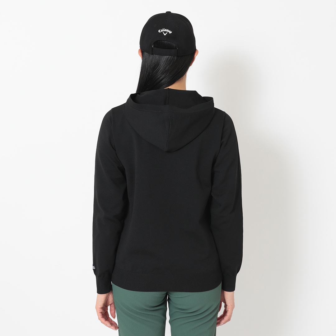 天竺編みポリエステルプルオーバーパーカー (WOMENS)